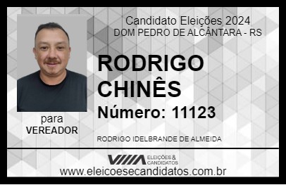 Candidato RODRIGO CHINÊS 2024 - DOM PEDRO DE ALCÂNTARA - Eleições