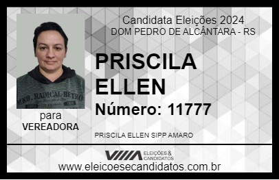 Candidato PRISCILA ELLEN 2024 - DOM PEDRO DE ALCÂNTARA - Eleições