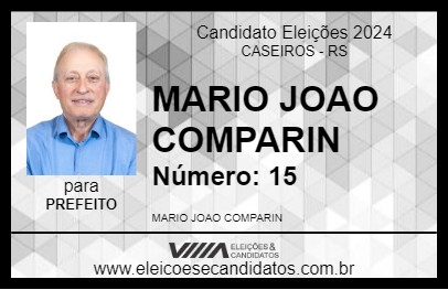 Candidato MARIO JOAO COMPARIN 2024 - CASEIROS - Eleições