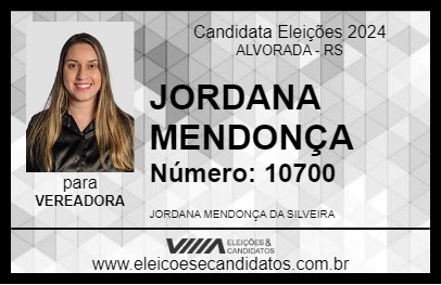 Candidato JORDANA MENDONÇA 2024 - ALVORADA - Eleições