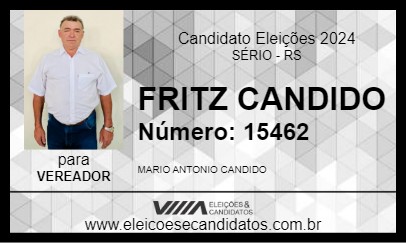 Candidato FRITZ CANDIDO 2024 - SÉRIO - Eleições