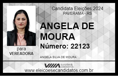 Candidato ANGELA DE MOURA 2024 - PAVERAMA - Eleições