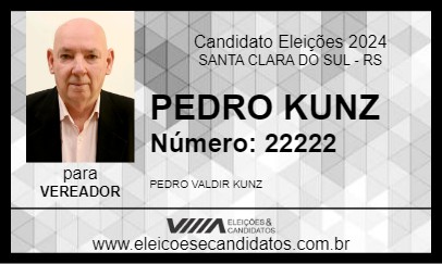 Candidato PEDRO KUNZ 2024 - SANTA CLARA DO SUL - Eleições