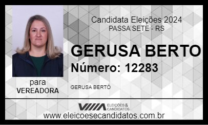 Candidato GERUSA BERTO 2024 - PASSA SETE - Eleições