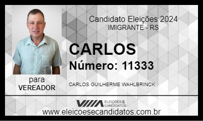 Candidato CARLOS 2024 - IMIGRANTE - Eleições