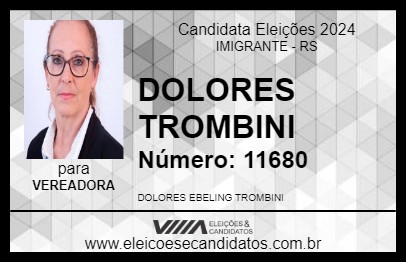 Candidato DOLORES TROMBINI 2024 - IMIGRANTE - Eleições