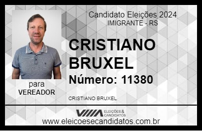 Candidato CRISTIANO BRUXEL 2024 - IMIGRANTE - Eleições