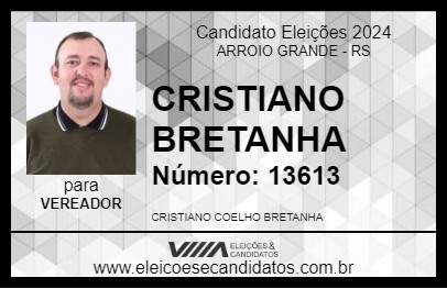 Candidato CRISTIANO BRETANHA 2024 - ARROIO GRANDE - Eleições