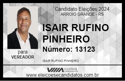 Candidato ISAIR RUFINO PINHEIRO 2024 - ARROIO GRANDE - Eleições