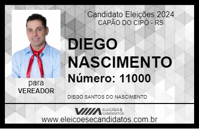 Candidato DIEGO NASCIMENTO 2024 - CAPÃO DO CIPÓ - Eleições