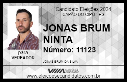 Candidato JONAS BRUM NINTA 2024 - CAPÃO DO CIPÓ - Eleições