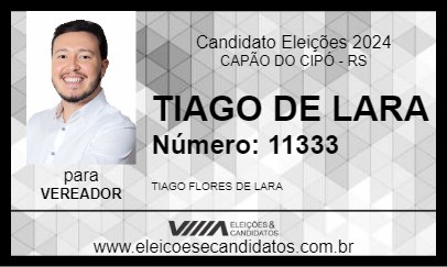 Candidato TIAGO DE LARA 2024 - CAPÃO DO CIPÓ - Eleições