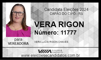 Candidato VERA RIGON 2024 - CAPÃO DO CIPÓ - Eleições