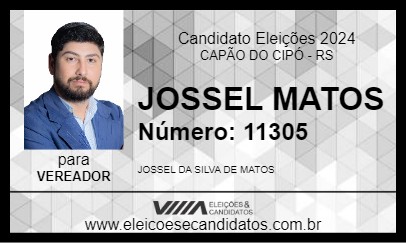 Candidato JOSSEL MATOS 2024 - CAPÃO DO CIPÓ - Eleições