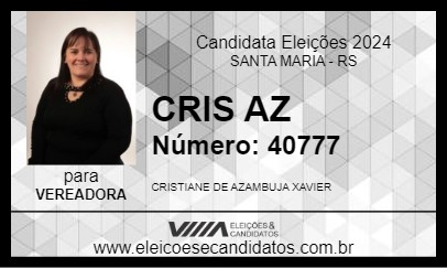 Candidato CRIS AZ 2024 - SANTA MARIA - Eleições