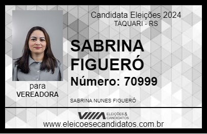 Candidato SABRINA FIGUERÓ 2024 - TAQUARI - Eleições