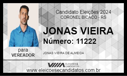 Candidato JONAS VIEIRA 2024 - CORONEL BICACO - Eleições