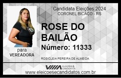 Candidato ROSE DO BAILÃO 2024 - CORONEL BICACO - Eleições