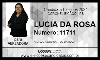 Candidato LUCIA DA ROSA 2024 - CORONEL BICACO - Eleições