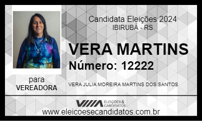 Candidato VERA MARTINS 2024 - IBIRUBÁ - Eleições