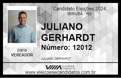 Candidato JULIANO GERHARDT 2024 - IBIRUBÁ - Eleições