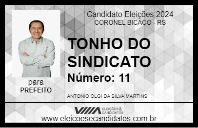 Candidato TONHO DO SINDICATO 2024 - CORONEL BICACO - Eleições