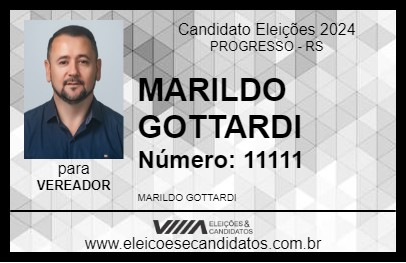 Candidato MARILDO GOTTARDI 2024 - PROGRESSO - Eleições