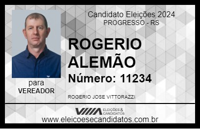 Candidato ROGERIO ALEMÃO 2024 - PROGRESSO - Eleições