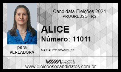 Candidato ALICE 2024 - PROGRESSO - Eleições