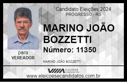 Candidato MARINO JOÃO BOZZETTI 2024 - PROGRESSO - Eleições