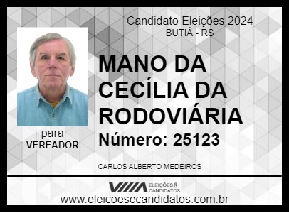 Candidato MANO DA CECÍLIA DA RODOVIÁRIA 2024 - BUTIÁ - Eleições