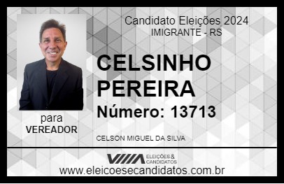 Candidato CELSINHO PEREIRA 2024 - IMIGRANTE - Eleições