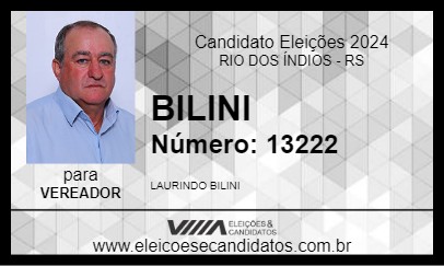 Candidato BILINI 2024 - RIO DOS ÍNDIOS - Eleições