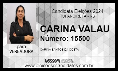 Candidato CARINA VALAU 2024 - TUPANCIRETÃ - Eleições