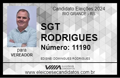 Candidato SGT RODRIGUES 2024 - RIO GRANDE - Eleições