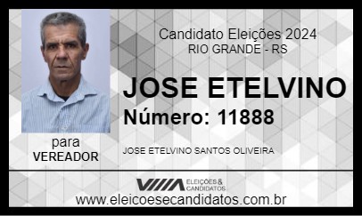 Candidato JOSE ETELVINO 2024 - RIO GRANDE - Eleições