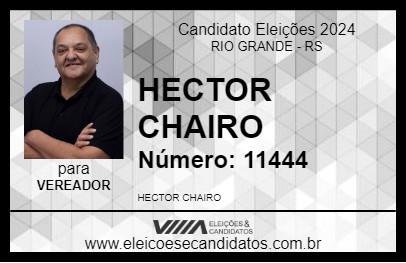 Candidato HECTOR CHAIRO 2024 - RIO GRANDE - Eleições