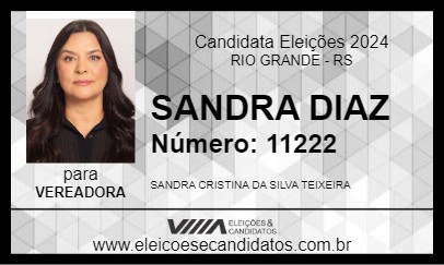 Candidato SANDRA DIAZ 2024 - RIO GRANDE - Eleições