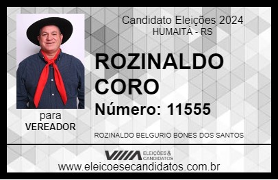 Candidato ROZINALDO BONES - CORÓ 2024 - HUMAITÁ - Eleições