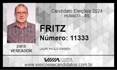 Candidato FRITZ 2024 - HUMAITÁ - Eleições