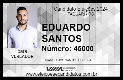 Candidato EDUARDO SANTOS 2024 - TAQUARI - Eleições