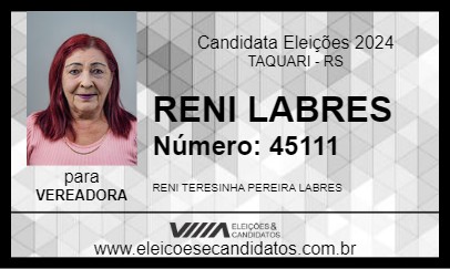 Candidato RENI LABRES 2024 - TAQUARI - Eleições