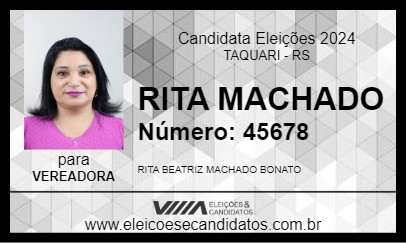 Candidato RITA MACHADO 2024 - TAQUARI - Eleições