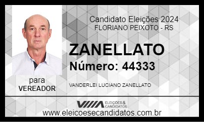 Candidato ZANELLATO 2024 - FLORIANO PEIXOTO - Eleições