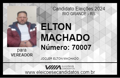 Candidato ELTON MACHADO 2024 - RIO GRANDE - Eleições