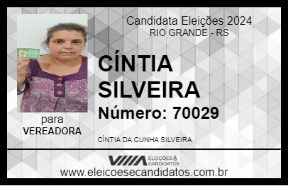 Candidato CÍNTIA SILVEIRA 2024 - RIO GRANDE - Eleições