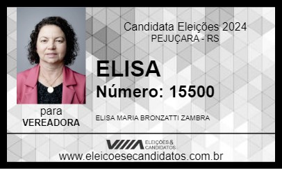 Candidato ELISA 2024 - PEJUÇARA - Eleições