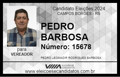 Candidato PEDRO BARBOSA 2024 - CAMPOS BORGES - Eleições