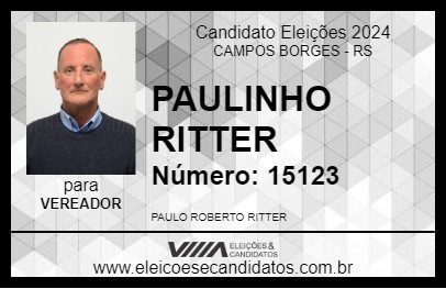 Candidato PAULINHO RITTER 2024 - CAMPOS BORGES - Eleições