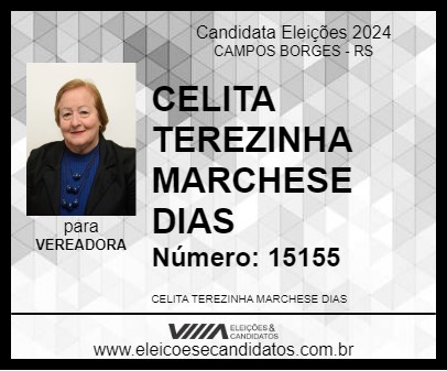 Candidato CELITA TEREZINHA MARCHESE DIAS 2024 - CAMPOS BORGES - Eleições